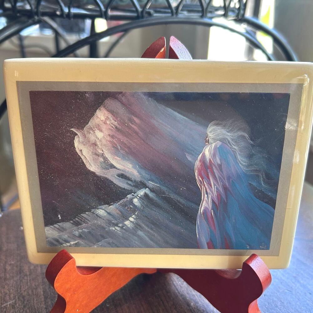 Signed Bill Rabbit Crystal Art Tile Good Omen